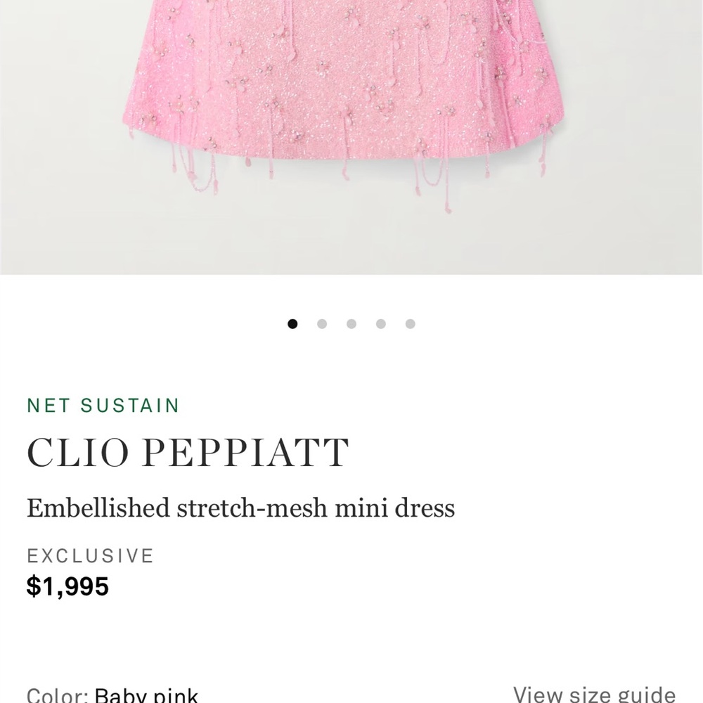 Clio Peppiatt Embellished stretch-mesh mini dress, baby pink - Picture 3 of 11